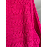 Talbots  Knit Cardigan Hot Pink Open Front Sweater Autumn Winter Preppy Cozy Warm Photo 7