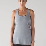 Lululemon Mini Stripe Hearthered Arctic Grey White Yogi Racerback IV Tank Top Photo 1