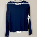 Stars Above Women’s Long Sleeve Sleep Shirt Navy Blue White Size Small NWOT Photo 5