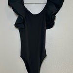 Altar'd State Elegant Black Bodysuit Ruffle Sleeves Women’s Large Minimal basic Photo 0