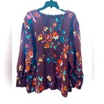 Zac and Rachel NWT -  Burgundy Maroon Floral Blouse. Photo 1