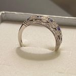 Delmar Sterling Silver White & Blue faux Sapphire Ring. Size 8.5 Photo 6