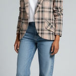 Rachel Zoe Blown/Black Plaid Single Breasted Blazer/Jacket Size S Photo 0