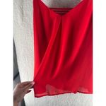 Norah Womens Tops Size M‎ Red Chiffon V Photo 3