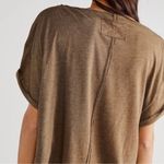 We The Free Just Chill Brown Cowl Neck Off Shoulder Oversized Top Boho Soft XS Photo 7