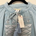 Anthropologie  Ne Quittez Pas Denim Tassel Embroidered Swing Dress NEW Size M Photo 7