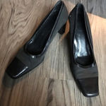Coach square toe chunky 4” Heels Leather Pump work Photo 0