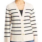 Vince  Breton‎ Striped Cardigan Wool Cashmere Blend Button Sweater V-Neck Size S Photo 0