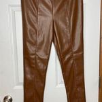 Stoosh  NEW Vegan Leather Large Pants Cappuccino Brown Photo 0