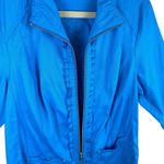 cj banks 100% Cotton Bright Blue Ruffled Full Zip Lightweight Jacket Size 1X Photo 3