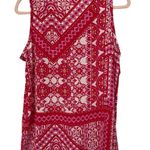 Violet+Claire  Sleeveless Boho Print Blouse Size L Pinks Reds White Photo 1