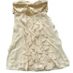 XScape Strapless Dress 6 Pale Yellow Ruffled Wedding Cocktail Cruise Hal… Photo 7