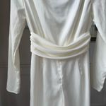 Pretty Little Thing NWT Ivory Satin High Neck Jumpsuit 6 Photo 3