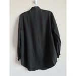 Soft Surroundings  Linen Outer Banks Black Long Sleeve Button Down Shirt Size M Photo 4