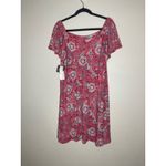Bobbie & Brooks Signature by Bobbie Brooks‎ Coral Floral Print Dress Plus Size 1X Short Sleeve Photo 2
