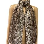 Animal Print Brown and Cream Faux Fur Fluffy Scarf 8 x 64 Inches Photo 0