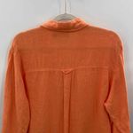Chico's Coastal Button Front Shirt 2 XL 12/14 Orange Linen Holiday Fall Cozy Photo 7