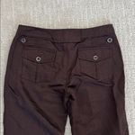 Escada Sport Linen blend low rise Wide Leg capri crop Pants dark chocolate brown Size 4 Photo 4