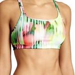 Athleta  Wailea Sports Bra Full Focus Green Print Strappy Swim Top Size XS Photo 0