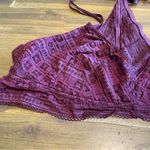 Aerie  Lace Bralette Sexy Sheer XL Burgundy Wine Photo 2