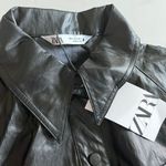 ZARA  bloggers favorite faux Leather mini shirt dress size M  NWT Photo 9