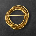 Vintage MCM Retro Gold Tone Swirl Mesh Faux Pearl Circle Brooch Pin 60s Classic Photo 7