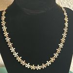Loft Charming Minimalist Floral Crystal Choker in Gold Tone Setting Photo 0