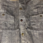 Charter Club  Womens Linen Jacket Large Metallic Blue‎ Button Front Resort Wear Photo 5