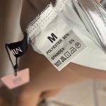 Micas  Metallic Silver Skirt Retro Size M Drawstring Mini Photo 4