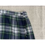 Vtg 80s Womens Small Plaid Wool Blend Skirt Made in USA Tartan Preppy Academia Blue Photo 2