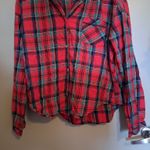 Victoria's Secret  plaid flannel pajamas top with pocket in red and green size small. Photo 2