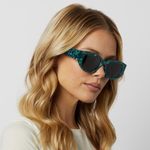 DIFF eyewear DIFF Drew 54mm Polarized Oval Sunglasses, 100% UV Protection, Green/Black, NWT Photo 4