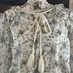 barney's new york  Floral Long Sleeve Tie Neck Peasant Dress Size Medium Photo 2