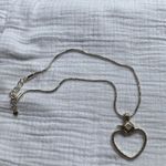 Brighton Vintage Silver tone Scroll Heart Charm Clip Swarovski Crystal Necklace Photo 1