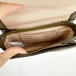 Banana Republic Crosshatch Buckle Chain Crossbody Bag Top Handle Olive Green Photo 6