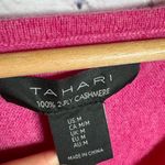 Tahari  100% 2- PLY‎ CASHMERE Sweater long Sleeve V- Neck Dark Pink medium Photo 2