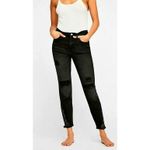 Free People About a Girl Ripped Vintage Style Skinny Stretch Jeans Black 25 Photo 2
