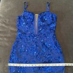 Women’s Blue Sparkly Mermaid Fit Prom Party Dress Criss Cross Straps Size 6 NWOT Photo 7