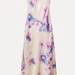 ZARA  maxi dress satin bodycon open back cowl neck tie dye summer evening  Photo 13