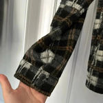 Avec Les Filles  Plaid Zip Front Jacket Black/Gray/Brown Plaid Sz M Photo 9