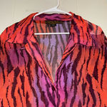 Ashley Stewart  Plus Size 18 Animal Print Button-Up Top‎ Multicolor Photo 5