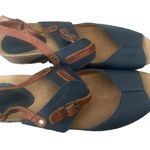 Sergio Tacchini Women's Size EUR 40 US 9 Blue Leather Sling Back Sandals Photo 0