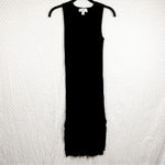 Magaschoni Black Ribbed Bodycon Midi Dress Photo 2