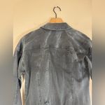 Free People Oversized Distressed Black Denim Jacket size XS Photo 9