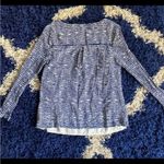 Vineyard Vines Vineyard Vines Silk Blend Blue White Wavy Ikat Pattern Blouse Size 2 Preppy Photo 5