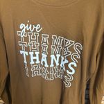 Time And Tru Brown Give Thanks Long Sleeve Thermal Tee Size Large Tan Photo 2