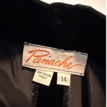 Panache Black Velvet Wide Leg Pleated High Waisted Dress Pants Size 14 Photo 3