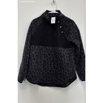 J Crew Gray/Black Quilted Button Neck Sherpa Leopard Tunic Women's Photo 3