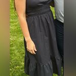 A New Day  Dark Grey/Navy High Neck Midi Dress Elastic Waist w/ Pockets sz Small Photo 0