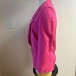 Anne Klein Vintage 100% Silk Hot Pink Barbie Blazer with pockets collared neck Photo 3
